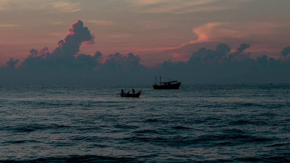 Riteeka Rathod Rock Beach Fishermen boat