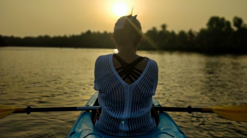 Kayaking in backwaters of Sambhavi River